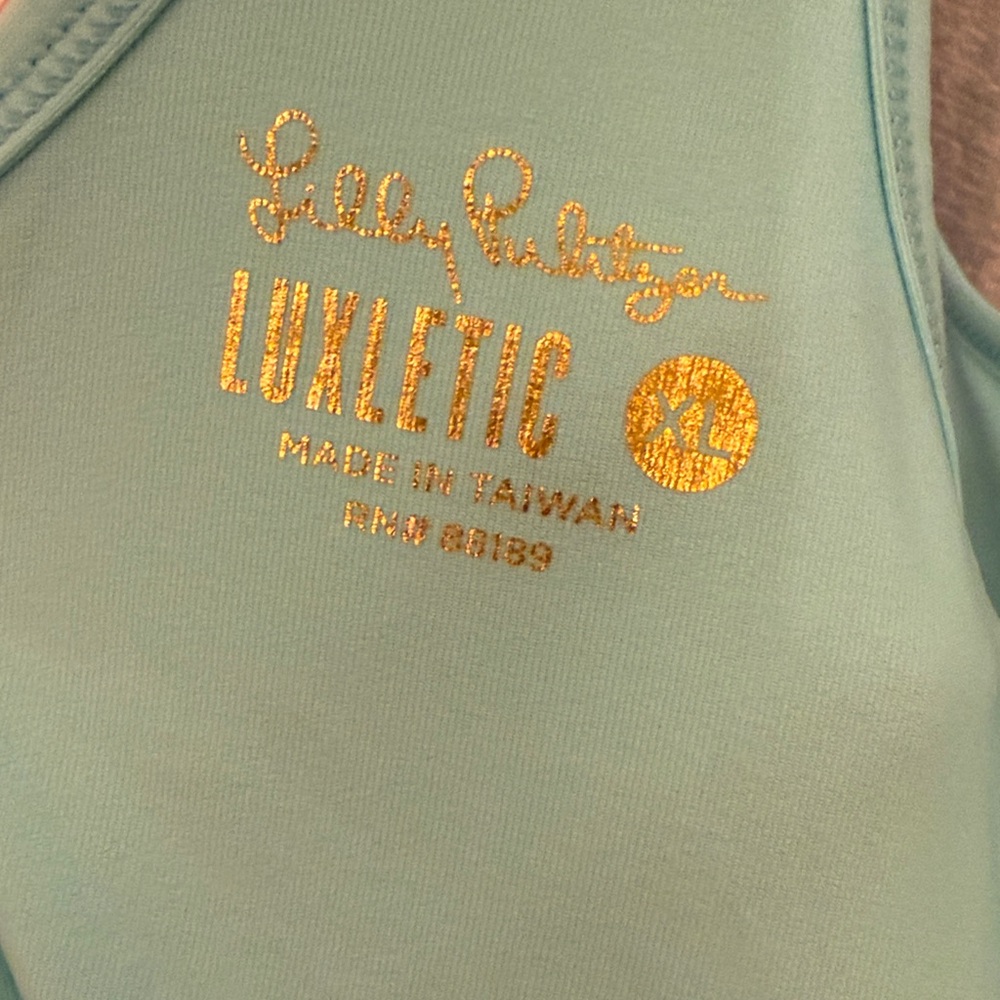 Lilly Pulitzer Luxletic Aqua Racerback Tank XL - Picture 7 of 7